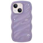 For iPhone 14 Solid Color Waves PC Hybrid TPU Phone Case(Purple)