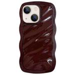 For iPhone 14 Solid Color Waves PC Hybrid TPU Phone Case(Wine Red)