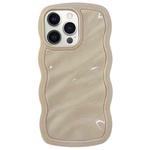 For iPhone 12 Pro Max Solid Color Waves PC Hybrid TPU Phone Case(Beige)