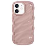 For iPhone 11 Solid Color Waves PC Hybrid TPU Phone Case(Pink)