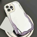 For iPhone 15 Pro Gradient Wave Mirror TPU Phone Case(Blue Purple)