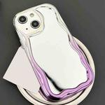 For iPhone 15 Gradient Wave Mirror TPU Phone Case(Light Purple)