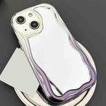 For iPhone 14 Plus Gradient Wave Mirror TPU Phone Case(Blue Purple)