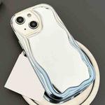 For iPhone 14 Plus Gradient Wave Mirror TPU Phone Case(Blue)