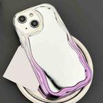 For iPhone 14 Gradient Wave Mirror TPU Phone Case(Light Purple)