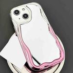 For iPhone 13 Gradient Wave Mirror TPU Phone Case(Pink)