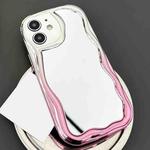 For iPhone 12 Gradient Wave Mirror TPU Phone Case(Pink)