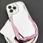 For iPhone 11 Pro Max Gradient Wave Mirror TPU Phone Case(Pink)