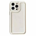 For iPhone 15 Pro Max Frosted Leather Texture TPU Phone Case(White)