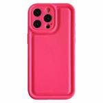 For iPhone 15 Pro Max Frosted Leather Texture TPU Phone Case(Rose Red)