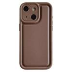 For iPhone 15 Plus Frosted Leather Texture TPU Phone Case(Coffee)
