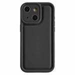 For iPhone 15 Plus Frosted Leather Texture TPU Phone Case(Black)