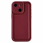 For iPhone 15 Frosted Leather Texture TPU Phone Case(Wine Red)