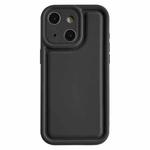 For iPhone 15 Frosted Leather Texture TPU Phone Case(Black)