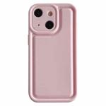 For iPhone 14 Plus Frosted Leather Texture TPU Phone Case(Pink)