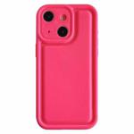 For iPhone 14 Plus Frosted Leather Texture TPU Phone Case(Rose Red)