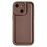 For iPhone 14 Plus Frosted Leather Texture TPU Phone Case(Coffee)