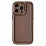 For iPhone 14 Pro Frosted Leather Texture TPU Phone Case(Coffee)