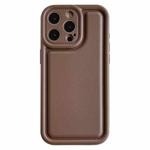 For iPhone 14 Pro Max Frosted Leather Texture TPU Phone Case(Coffee)