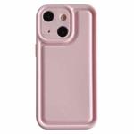 For iPhone 13 Frosted Leather Texture TPU Phone Case(Pink)