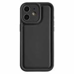 For iPhone 12 Frosted Leather Texture TPU Phone Case(Black)