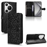 For Huawei Pura 70 Honeycomb Dot Texture Leather Phone Case(Black)