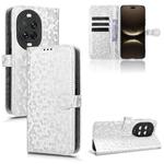 For Huawei nova 14 Honeycomb Dot Texture Leather Phone Case(Silver)