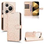 For Huawei Pura 80 Ultra 5G Honeycomb Dot Texture Leather Phone Case(Gold)