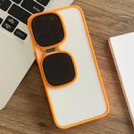 For iPhone 12 Pro Max Metal Sunglasses Holder TPU + PC Phone Case(Orange)