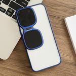 For iPhone 12 Pro Max Metal Sunglasses Holder TPU + PC Phone Case(Blue)