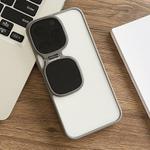 For iPhone 12 Pro Max Metal Sunglasses Holder TPU + PC Phone Case(Grey)