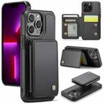 For iPhone 13 Pro JEEHOOD J05 Business Magnetic Style RFID Leather Phone Case(Black)