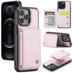For iPhone 12 Pro Max JEEHOOD J05 Business Magnetic Style RFID Leather Phone Case(Pink)