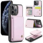 For iPhone 11 Pro Max JEEHOOD J05 Business Magnetic Style RFID Leather Phone Case(Pink)