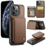 For iPhone 11 Pro Max JEEHOOD J05 Business Magnetic Style RFID Leather Phone Case(Brown)