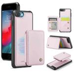 For iPhone 8 Plus / 7 Plus / 6 Plus JEEHOOD J05 Business Magnetic Style RFID Leather Phone Case(Pink)