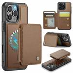 For iPhone 16 Pro Max JEEHOOD J05 Business Magnetic Style RFID Leather Phone Case(Brown)