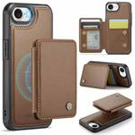 For iPhone 16e JEEHOOD J05 Business Magnetic Style RFID Leather Phone Case(Brown)
