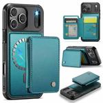 For iPhone 17 Pro Max JEEHOOD J05 Business Magnetic Style RFID Leather Phone Case(Blue Green)