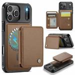 For iPhone 17 Pro JEEHOOD J05 Business Magnetic Style RFID Leather Phone Case(Brown)
