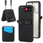 For Motorola Razr 40 Dual Card Slots Folding Phone Case(Black)