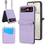 For Motorola Razr 40 Dual Card Slots Folding Phone Case(Purple)