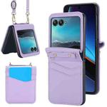 For Motorola Razr 40 Ultra Dual Card Slots Folding Phone Case(Purple)