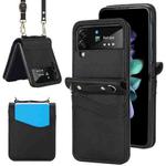 For Samsung Galaxy Z Flip4 Dual Card Slots Folding Phone Case(Black)