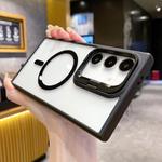 For Samsung Galaxy S23 FE 5G Metal Lens Frame Holder MagSafe Phone Case(Black)
