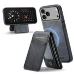 For iPhone 17 Pro Max Fierre Shann Cowhide Vertical Flip Magnetic Card Holder Phone Case(Black)
