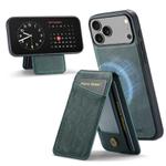For iPhone 17 Pro Max Fierre Shann Cowhide Vertical Flip Magnetic Card Holder Phone Case(Green)