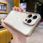 For iPhone 15 Pro Electroplating TPU Frame Hybrid PC Phone Case(Gold)