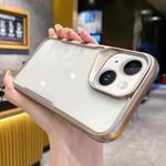 For iPhone 14 Electroplating TPU Frame Hybrid PC Phone Case(Gold)