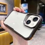 For iPhone 14 Electroplating TPU Frame Hybrid PC Phone Case(Black)